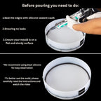 Resin Mold Large Round Deep -Kalinta 16inch Reusable Epoxy Round Molds for Resin Clock, Serving Tray Board, End Table，Floral Preservation Bouquet