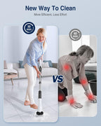 LABIGO Electric Spin Scrubber LA1 Pro, Cordless Spin Scrubber with 4 Replaceable Brush Heads and Adjustable Size Extension Handle Power Full Cleaning Brush for Bathroom Floor (Deep Black)