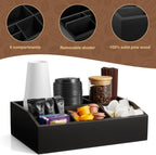 Black Coffee Station Organizer for Countertop, Coffee Bar Accessories and Organizer, Coffee Pod Holder Storage Basket for K Cup Sugar Tea