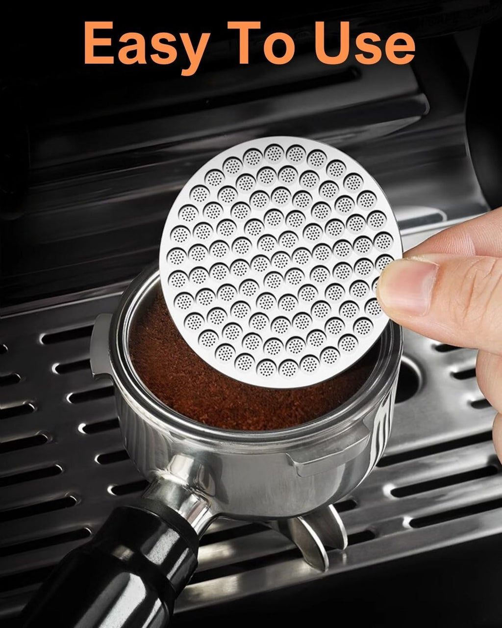 54mm Espresso Puck Screen, 0.8mm Thickness Stainless Steel Reusable Coffee Filter, Designed for Bottomless Portafilter Baskets, Enhances Espresso Extraction