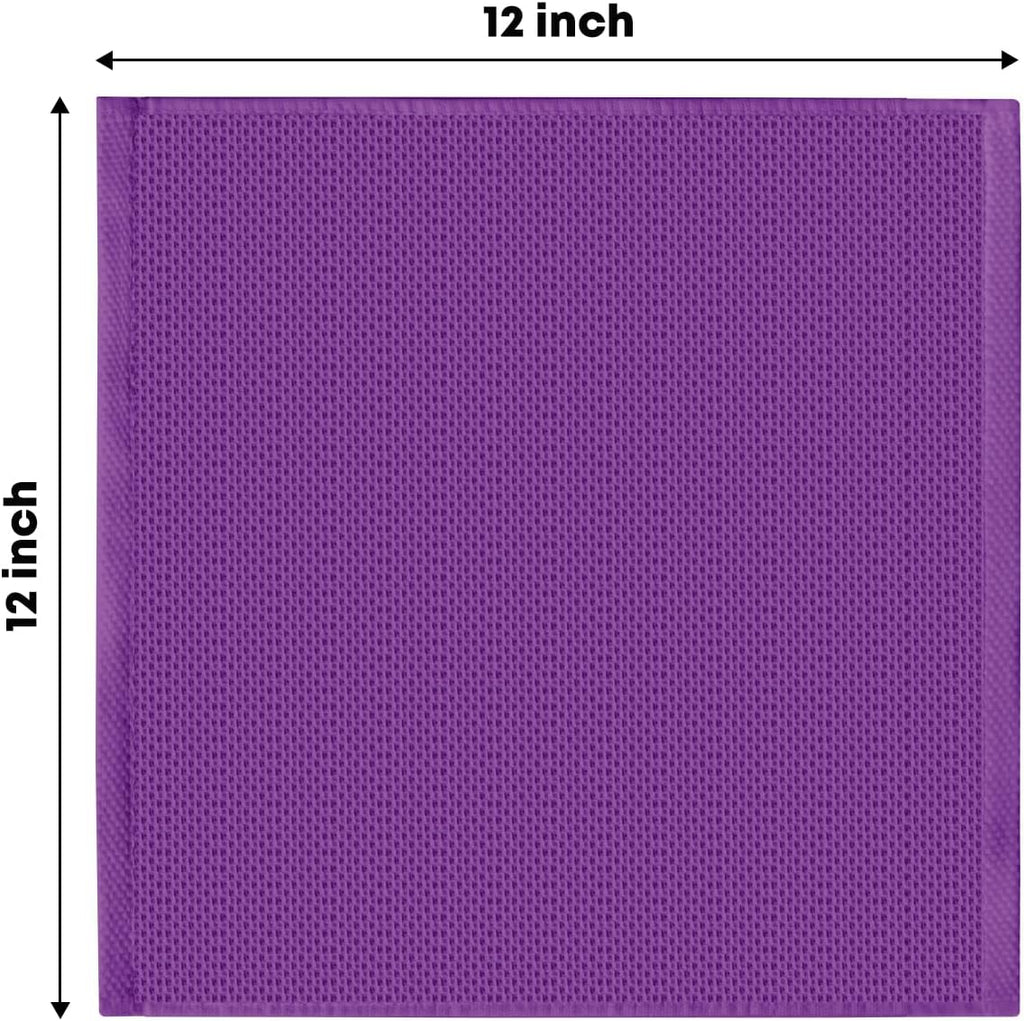 Artoid Mode 100% Cotton Purple Waffle Weave Kitchen Dish Cloths, 12x12 Inch Ultra Soft Absorbent Quick Drying Kitchen Dish Towels Set of 6