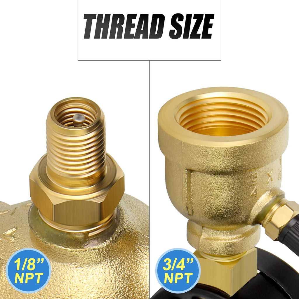 MEANLIN MEASURE 0-100Psi Forged Brass Air Test Pressure gauges, 3/4" FNPT Connection, 2" Double Graduated, Bell Shape Body Assembly, -3-2-3% Accuracy