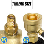 MEANLIN MEASURE 0-100Psi Forged Brass Air Test Pressure gauges, 3/4" FNPT Connection, 2" Double Graduated, Bell Shape Body Assembly, -3-2-3% Accuracy