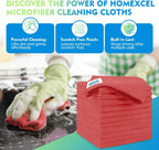 HOMEXCEL Red Microfiber Cleaning Cloth 12 Pack, 12.5 x 12.5 inch Microfiber Towels for Cars, Ultra Absorbent Car Washing Cloth, Lint Free Streak Free Cleaning Rags for Car, Kitchen, and Window