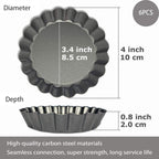 Tart Pans 4 Inch with Removable Bottom Fluted Pie Tart Pans, Round Non-Stick Pan Quiche Pan, for Baking Pizza Mousse Cakes, Christmas Dessert