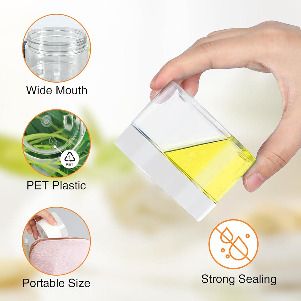 72 Pcs Plastic Jars, 4 OZ Plastic Jars with White Lids Round Clear Storage Containers Jar Leak Proof Slime Containers with Lids for Travel Refillable Slime Storage Jar for Beauty Product