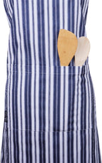 AMOUR INFINI Cotton Aprons for Women with Pockets Adjustable Strap and Waist Ties Reusable Printed Aprons for Baking, Cooking, Gardening (27.5 x 33 Inches - Blue)