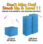 HOMEXCEL Blue Shop Towels 100 Pack, Reusable Microfiber Towels for Cars, Bulk Multipurpose Microfiber Cleaning Cloths, Lint Free Cleaning Rags for Car, House and Kitchen, 11.5 x 11.5 inch