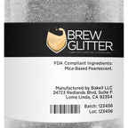 White BREW GLITTER Edible Glitter For Drinks, Cocktails, Beer, Garnish Glitter & Beverages | KOSHER & HALAL Certified | 100% Edible & Food Grade | Vegan, Gluten, Nut Free (50g, White)