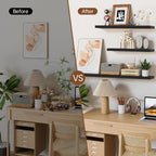 BAYKA Floating Shelves, 22.5 inch Rustic Wood Wall Mounted Shelves for Bathroom, Bedroom, Living Room, Kitchen & Office, Hanging Display Shelf with 22 lbs Capacity, for Decor, Display & Organizer