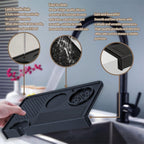 Espresso Tamping Mat,Silicone Tamping Mat,10.4 in. x 5.5 in.Coffee Machine Accessory,Waterproof and Heat Resistant Black