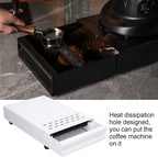 Stainless Steel Coffee Knock Box Drawer with Non Slip Feet, Rubber Lever, for Household Shop, Easy to (White)