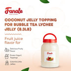Fanale Coconut Jelly Topping nata de coco for Bubble Tea 8.3 lb | Lychee Jelly | for Boba Tea, Smoothies, Slushes, Desserts | 8.3 pound (Pack of 4) | JEL005-CS