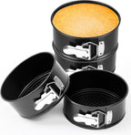 4 Pcs 6 Inch Non Stick Springform Pan with Removable Bottom Carbon Steel Cheesecake Pan Round Springform Cake Mold with Stainless Steel Spring Buckles for Baking Kitchens Restaurant