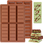 Chocolate Molds - Non-Stick Chocolate Bar Mold, Food Grade Silicone Deep Chocolate Bar Mold for Dubai Chocolate Bar Pistachio, Chocolate Snacks - Set of 2