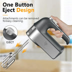 Hand Mixer Electric, 450W Kitchen Mixers with Scale Cup Storage Case, Turbo Boost/Self-Control Speed + 5 Speed + Eject Button + 5 Stainless Steel Accessories, For Easy Whipping Dough,Cream, Cake