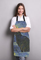 Apron for Women and Men, Oil Painting Galaxy Cat Adjustable Kitchen Chef Apron for Cooking Baking - Cute Birthday, Anniversary, Mother's Day Apron Gifts for Mom Wife Girlfriend Aunt Grandma