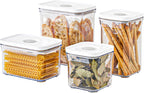 Premium Airtight Food Storage Containers 4-piece/Set, BPA Free, 100% Leak Proof, Keep food fresh up to 5 times longer than non-vacuum storage