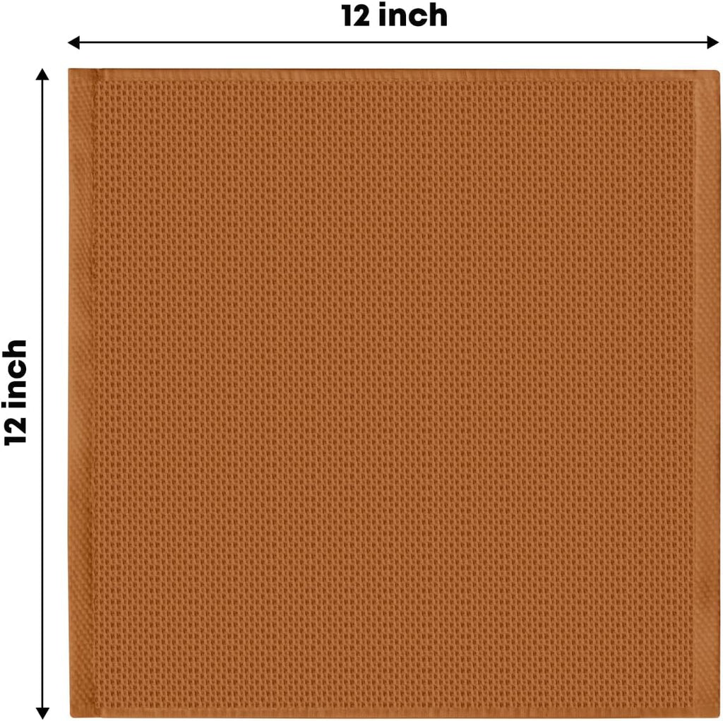 Artoid Mode 100% Cotton Caramel Waffle Weave Kitchen Dish Cloths, 12x12 Inch Ultra Soft Absorbent Quick Drying Kitchen Dish Towels Set of 6