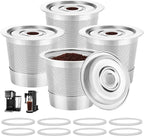 Reusable K Cups Compatible with Ninja Pods and Grounds Coffee Maker, Stainless Steel K Cup for Ninja Dual Brew CFP101 & Ninja Single-Serve PB051/PB041, Reusable Coffee Filter Pods Accessories (4 Pack)