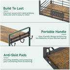 EsLuker.ly Coffee Bar Station Organizer Mug Cup Holder Stand for Countertop, Multi-Functional 2 Tier Mug Tree Rack for Kitchen, Storage Shelf with 12 Removable Hooks, Coffee Nook Enhancer