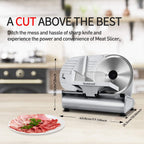 Meat Slicer 200W Techwood Electric Food Slicer 9-inch Double Blade Silver