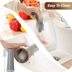 Cold Brew Coffee Maker Pitcher 64-ounce Glass Wide Mouth Mason Jar with Stainless Steel Filter and Pour Spout Handle Lid (Grey, 64Ounce)