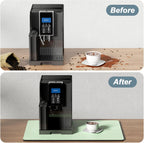 Rnivvi Coffee Mat, 16" x 24" Coffee Bar Mats for Espresso Machine Station Accessories and Organizer, Hide Stain Rubber Backed Absorbent Dish Drying Pad for Kitchen Counter, Cute Bar Decor Pad, Green