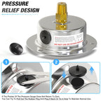 MEANLIN MEASURE 0~160Psi Liquid Filled Pressure Gauge Front Flange Panel Mount, 1/4" NPT 2.5" FACE DIAL Stainless Steel Case with Phillips Screw and Nut, +/-3-2-3%