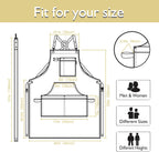 10 Pack Kitchen Apron, Work Apron, Canvas, Multiple Pockets, Gardening, Painting, BBQ, Artist, Carpenter, Sizes M to XXL, Amber