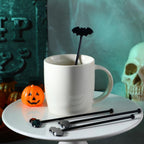 30 Pcs Halloween Swizzle Sticks Plastic Coffee and Cocktail Stirrers Fall Thanksgiving Drink Stirrers Cocktail Mixers for Halloween Fall Autumn Party Tea Coffee Bar Decoration(Bat)