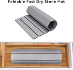 Large Fast Dry Stone Mat, 24" x 16" Drying Board Diatomaceous for Kitchen Counter, Dish Drying Mat, Bathroom Absorbent Pad, Drying Stone Mat for Kitchen, Utensils, Vegetable, Fruits, Gray