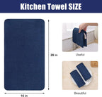 Homaxy Microfiber Waffle Weave Kitchen Towels, 16 x 28 Inch Ultra Absorbent and Solid Color Dish Towels, 4 Pack, Navy Blue
