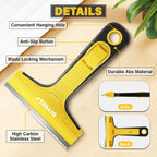 DIYSELF Razor Blade Scraper, 1 Pack Razor Scraper, 4 Inch Razor Blade Scraper Tool with 10 Extra Blades, Scraper for Cleaning, Glass Top Stove, Sticker Removal, Floor, Glass Scraper, Paint Scraper