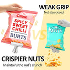 6 Pack Heavy-Duty Stainless Steel Chip Clips，3" Wide Air Tight Bag Clips for Food，Air Tight Seal Food Bag for Kitchen & Home (Silver Finish)