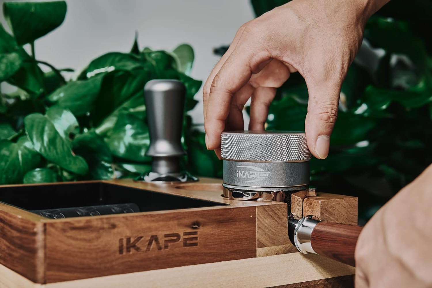 IKAPE Coffee Products, 51MM Coffee Distributor, Gravity Adaptive Espresso Distributor Fits All 51MM Espresso Portafilter, Compatible with 51MM Delonghi Bottomless Portafilter (Silver)