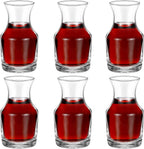 6 Pack Single Serving Wine Carafe Glass Small Mini Carafe Individual Wine Refill Decanter for Dinner Parties Tastings Bars Restaurants (7.7 oz)