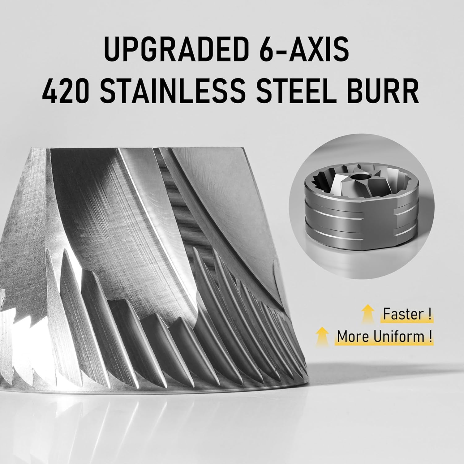 STARESSO D6 PLUS Portable Manual Coffee Grinder with Numerical Adjustable Setting, Stainless Steel Conical Burr for Consistent Grind, Easy to Use for Espresso, French Press, Pour Over, Cold Brew