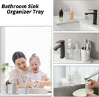Silicone Bathroom Soap Dishes with Drain Spout-Bathroom and Kitchen Sink Organizer,Sponge Holder,Dish Soap Tray,Perfect for Dispenser,Scrubber,Bottle,Cup on Counter Translucent 9.6"×5.3"