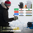 HANDLANDY Winter Insulated Work Gloves, 3M Thinsulate Thermal Water-Resistant Gloves for Men Women Touch Screen, Warm Ski Snowboard Cold Weather Gloves (Army Green, Large)