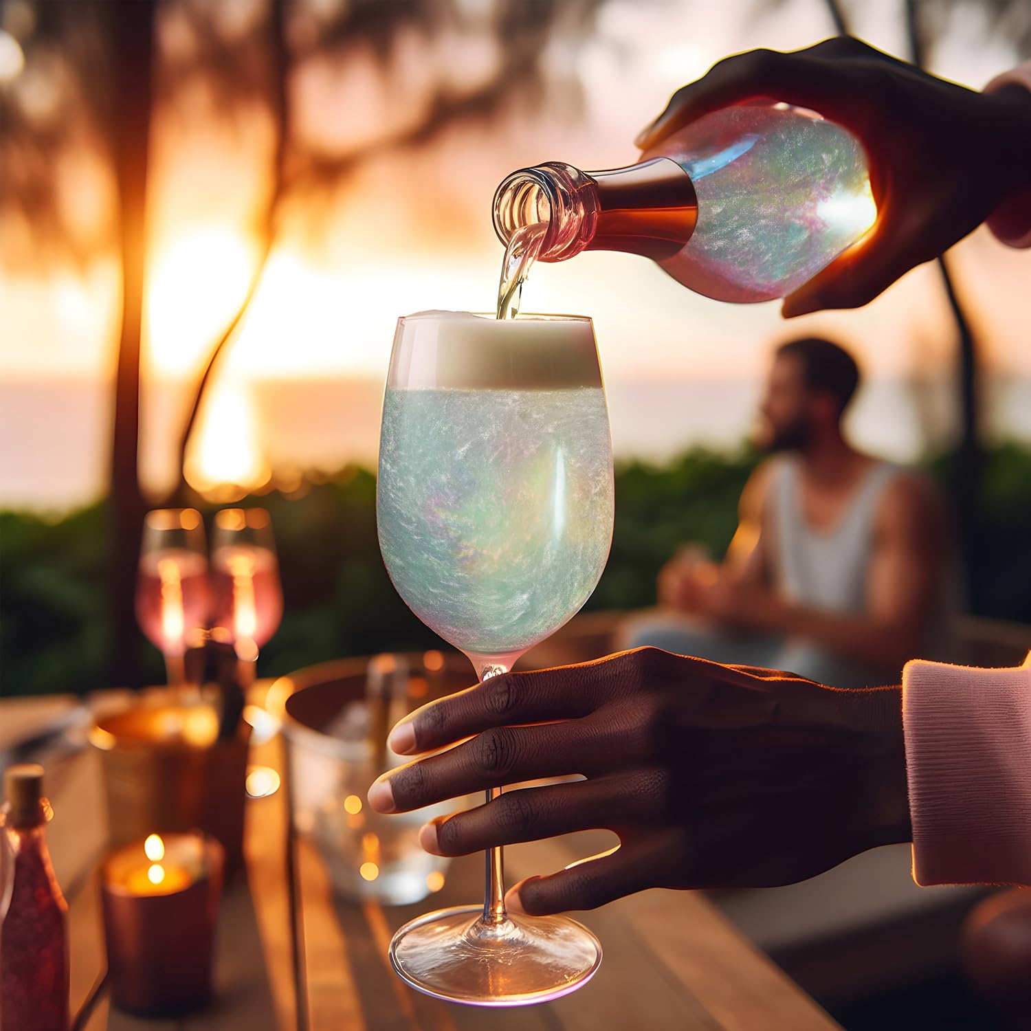 Green Iridescent BREW GLITTER Edible Glitter For Drinks, Cocktails, Beer, Garnish Glitter & Beverages | 100% Edible & Food Grade | Vegan, Gluten, Nut Free (50g, Green Iridescent)