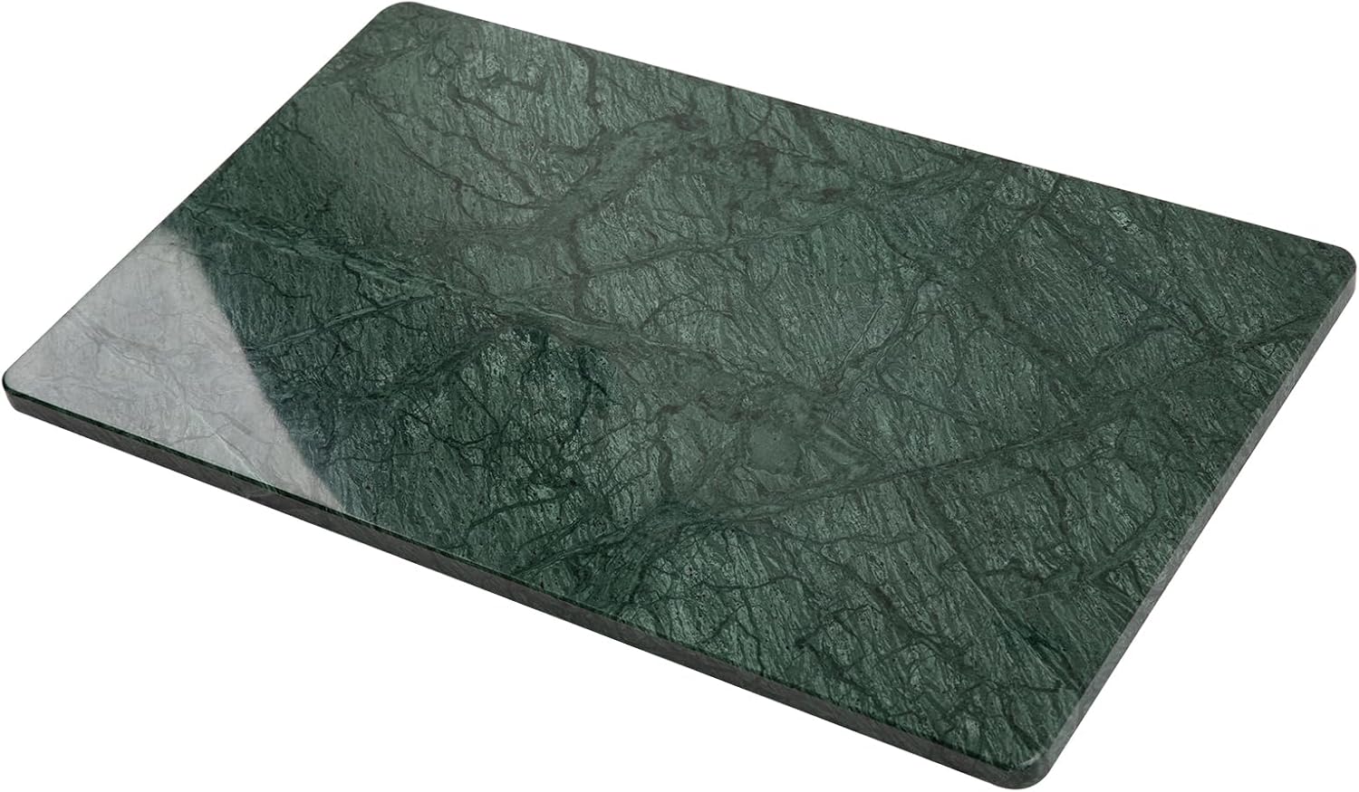 Green Marble Cutting Board, Marble Slab Pastry Board 12x20 Inch With Non-Slip Feet For Baking, Cheese, Charcuterie, Chocolate