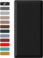 Ophanie Anti Fatigue Cushioned Mat, 3/4 inch Thick, 20 x 48 Kitchen Mats for Floor, Kitchen Rugs, Waterproof, Comfort Ergonomic Standing Mat for Office, Home, Standing, Black Non-Slip Ridged Bottom