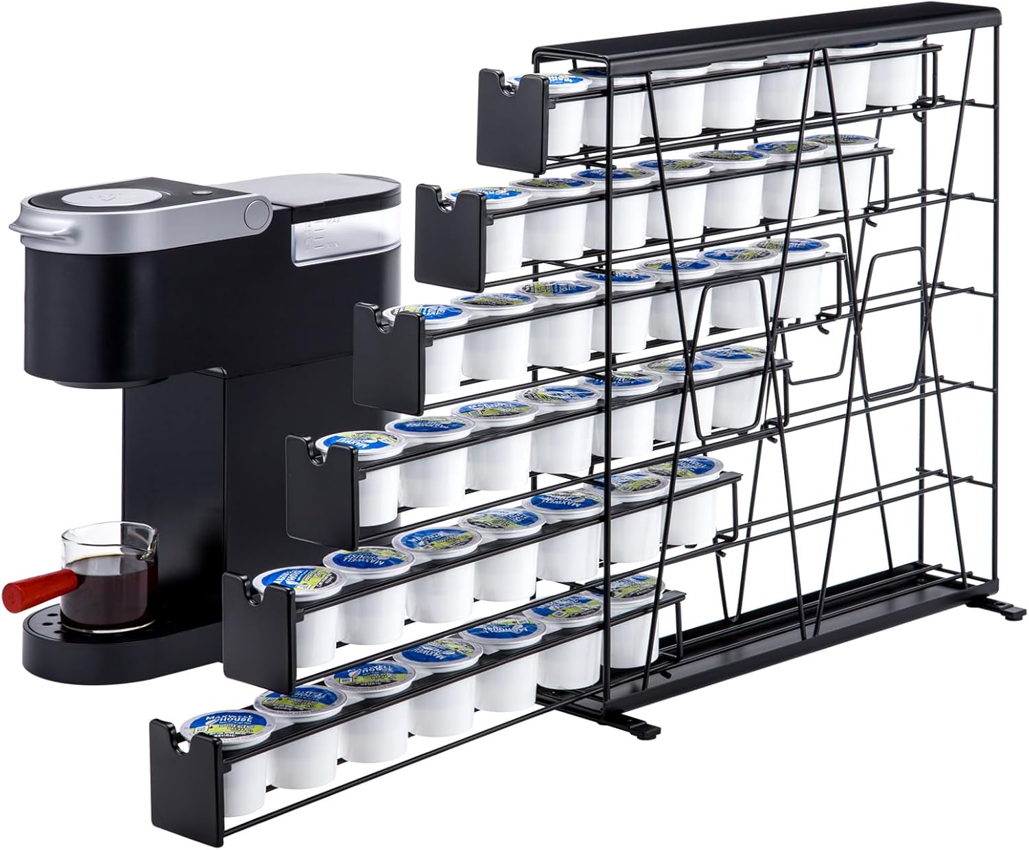 ZCDCP for K Cup Coffee Pod Holder, K Cup Holder Drawer Wall Mounted Coffee Pod Organiser (Holds 42 Coffee Pods)