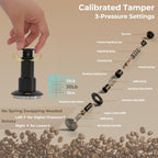 Coffee Tamper 53mm, Spring Loaded Espresso Tamper with 25lb/30lb/35lb Calibrated Springs, Sound Feedback & Ripple Base for Even Extraction, Espresso Accessories
