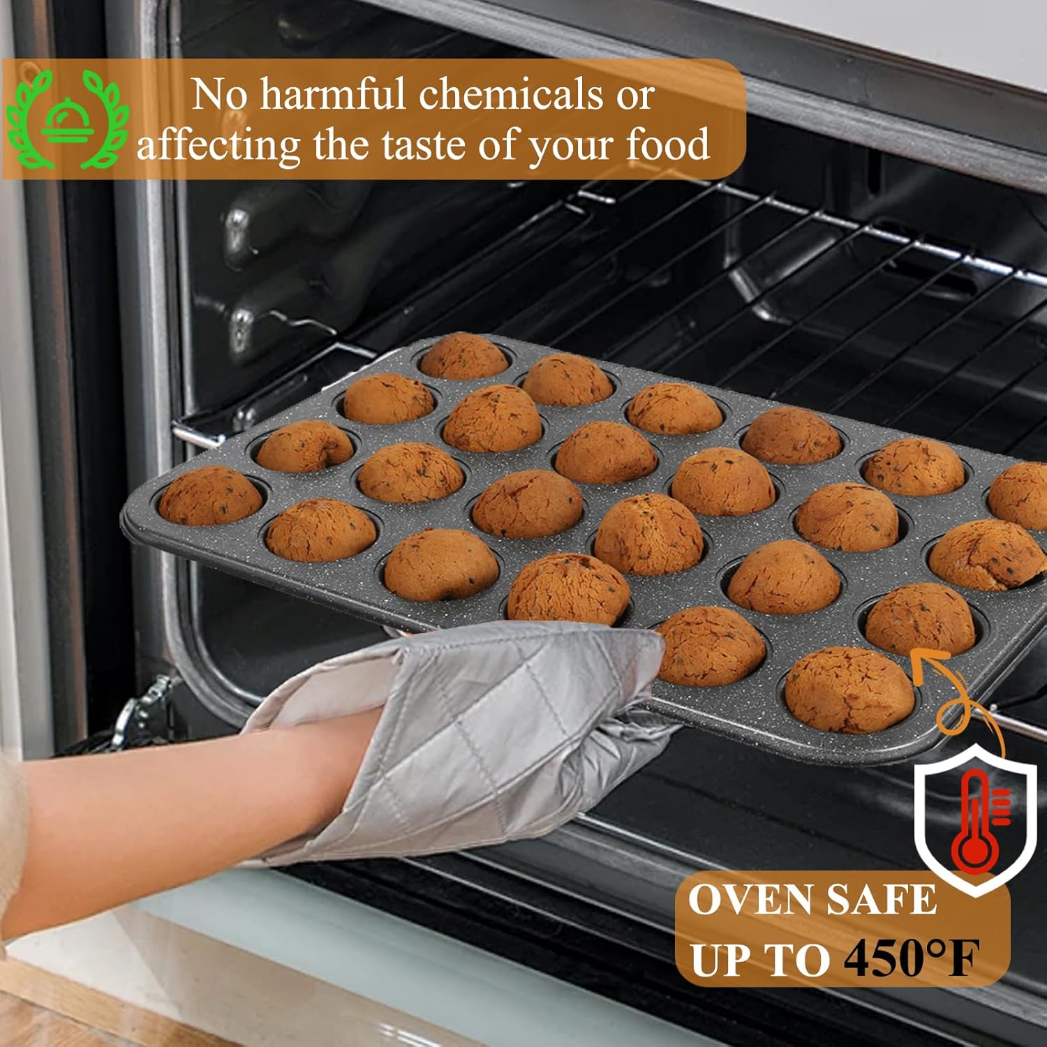 Mini Muffin & Cheesecake Pan, Nonstick 24, Toast Oven Baking Supplies