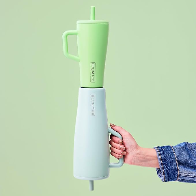 BrüMate Era 20 oz Tumbler with Handle and Straw | 100% Leakproof Insulated Tumbler with Lid and Straw | Made of Stainless Steel | Cup Holder Friendly Base | 20oz (Mocha)