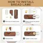 Magnetic Wooden Bread Lame Dough Scoring Tool,Hand Crafted Sourdough Lame Scoring Tool,Bread Scorer Tool for Homemade Bread Baking,Dough Scoring Bread Knife with 5 Razor Blades