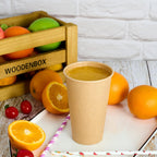 LITOPAK 100 Pack 16 oz Kraft Paper Coffee Cups for Water, Juice, and Tea, Disposable Hot Coffee Cups for Home, Restaurant, Store, and Cafe