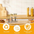 Acrylic Cutlery Organizer, 3-Sectio Clear Plastic Utensil Storage Caddy for Kitchen Countertop, Holds Forks, Knives & Spoons (1 Pcs, 7.1 x 2.6 x 3.5 in)